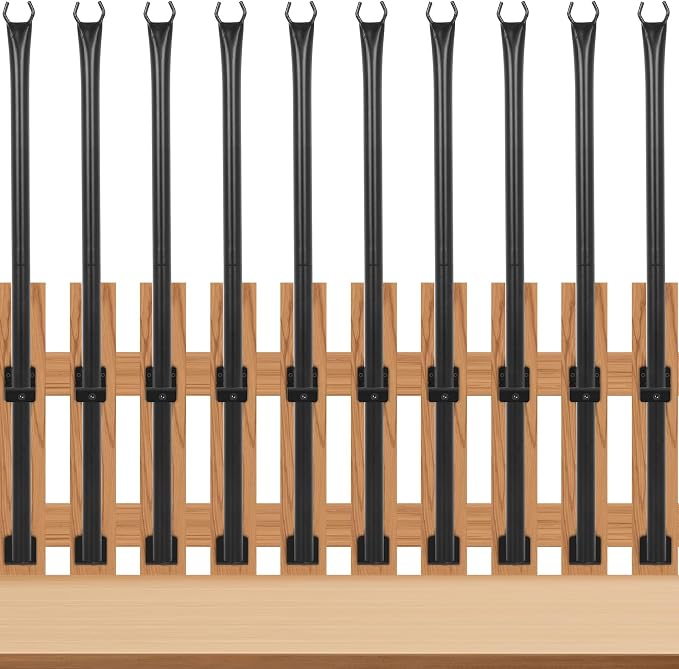GCCSJ 5 FT String Light Poles for Outside 10 Pack Heavy Duty Metal Poles for Deck Easy to Install String Lights Hanging Light Poles for Fence Garden Backyard Wall
