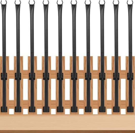 GCCSJ 5 FT String Light Poles for Outside 10 Pack Heavy Duty Metal Poles for Deck Easy to Install String Lights Hanging Light Poles for Fence Garden Backyard Wall