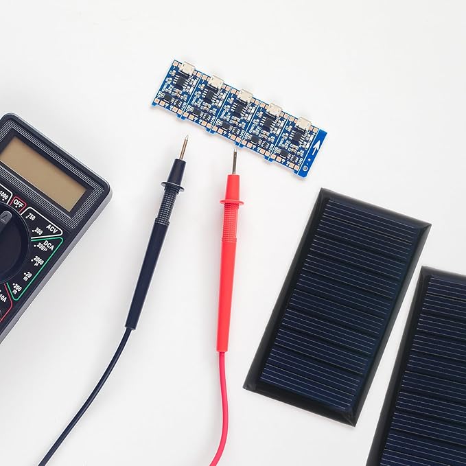 Retisee 30 Pcs Small Solar Panels Mini Polycrystalline Solar Cells 5v 60ma Epoxy Plate Photovoltaic Cells Charger Module with 10 cm Cable for Battery Charger DIY System 68 x 37 mm