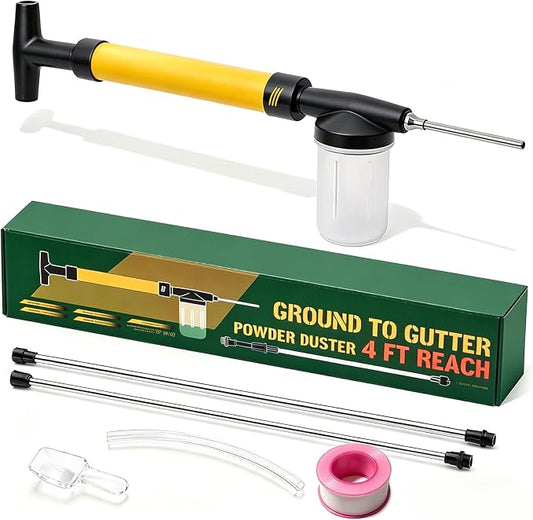 Diatomaceous Earth Duster, 【2026 Upgraded】 with Extended Reinforced Tube and Adjustable Spray Distance Up to 4 Inches.Pump Type Adjustable,Diatomaceous Earth Applicator.