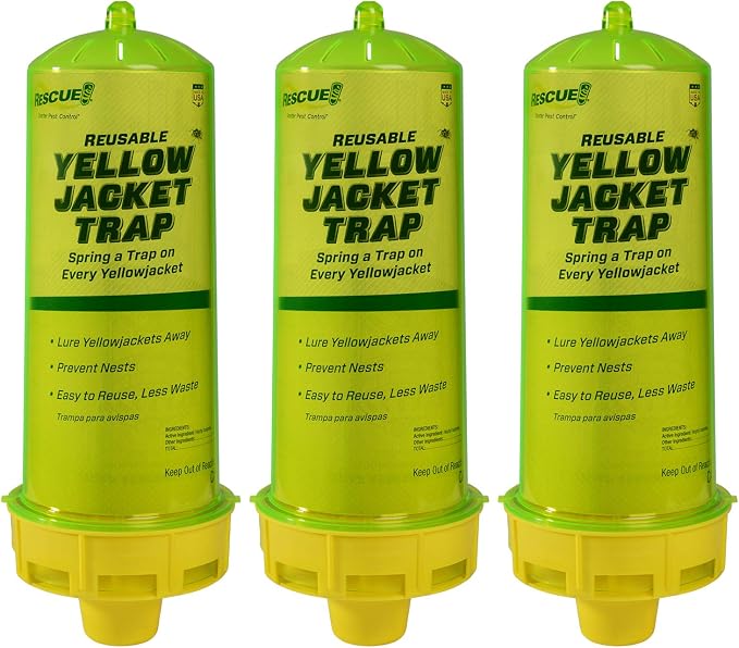 RESCUE! Reusable Yellowjacket Trap – Includes Attractant - 3 Traps