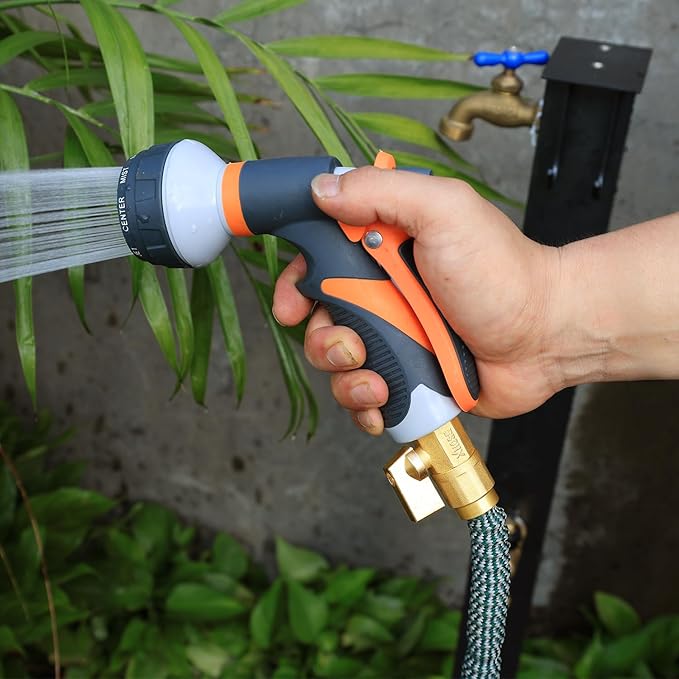 UNWAVER Garden Expandable Telescopic Hose end Adapter with Shut Off Valve Garden Retractable Hose Repair Kit fitting 2Set