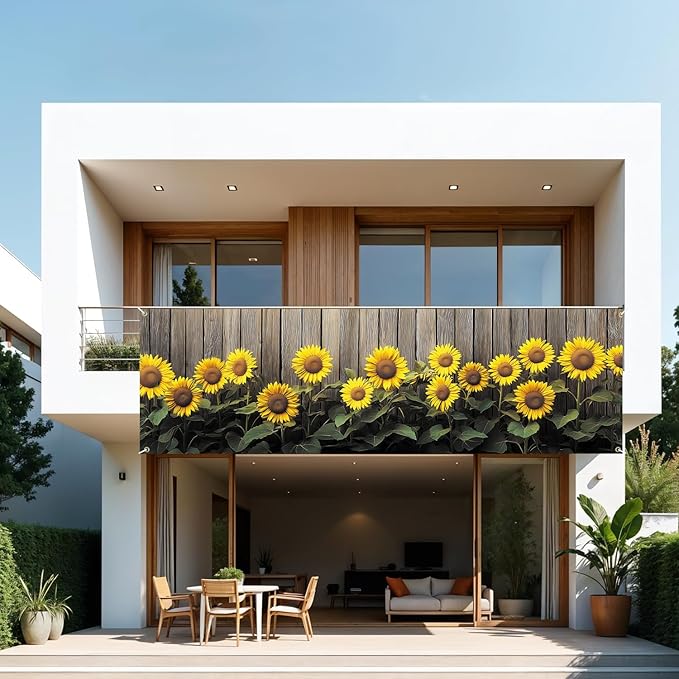 10x3 ft Extra Large Spring Sunflower Banner Outdoor 115''x35'' Sunflower Banner for Fence Outside Garden Large Yard Banners