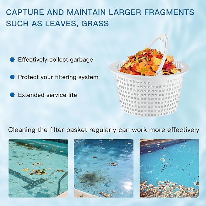 SPX1091C Skimmer Basket Compatible with Hayward Automatic Skimmers SP1091LX, SP1091WM, SP1091 WB736660 with Handle, Sturdy Pool Skimmer Basket, for Above Ground Pools