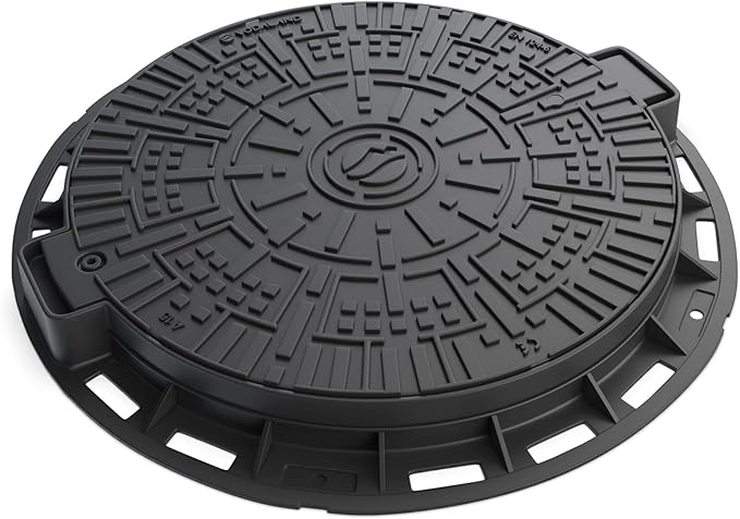 Vodaland Plastic Manhole Cover with Bolted Down Removable Lid Reinforced Steel for Durability