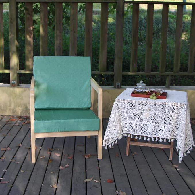 Patio Seat Cushion Covers,Washable Slip Covers Replacement,Waterproof Outdoor Furniture Chair Cushion Pillow Seat Cover for Couch,Garden,Sofa,Green,24"×24"×4"(4 Covers Only)