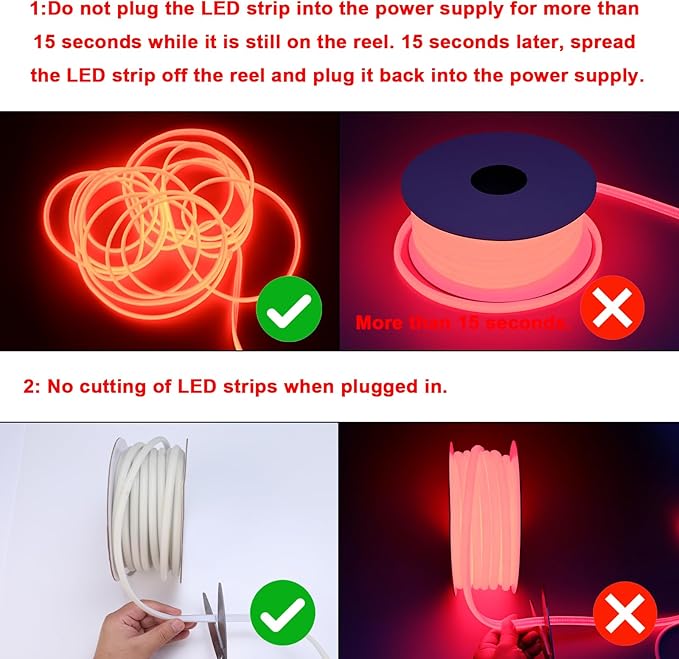 BENLUN AC 110V COB LED Strip Lights Outdoor Waterproof 65.6ft, Red Super Bright 200W LED Rope Light, IP65 Flexible Cuttable, for Bedroom Garden Commercial House Gaming Room Decor