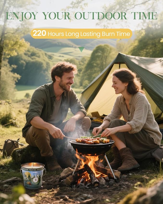 M&SENSE Citronella Candles Outdoor, 41.5oz | 220 Hours Burn Time, Citronella Oil Soy Candle, Lemon Verbena Rose Scent, For Patio Camping Indoor Home