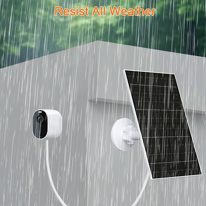 FUTUREZEN 6W Solar Panel for Arlo Camera, 5V USB/Type-C Solar Charger Compatible with Arlo Essential 2K (2nd Gen), Essential XL & Spotlight Cameras, 9.8ft Cable, Waterproof, Adjustable Mount, 2 Pack