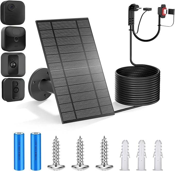 Blink Solar Panel with 4000mAh Battery 13ft Cable Rubber Plug and IP65 Waterproof,Solar USB C Charger Batteries for Blink Outdoor 4(4th Gen/3rd Gen/XT/XT2) Camera