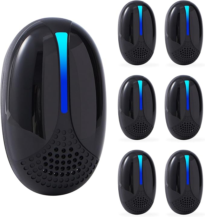 2026 Upgraded Ultrasonic Repeller Pest Indoor, Mouse Traps Repellent Insect Plug in, Pest Control Ant,Roach,Rodent, Mouse, Bugs, Mosquito, Spider, for Home, Office, Store 3 Mode Switching, 6 Packs