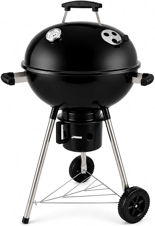 18-Inch Kettle Charcoal Grill with Lid & Wheels | Beginner-Friendly, For Backyard, Patio & Family Cookouts, Easy-to-Use, Ash Catcher