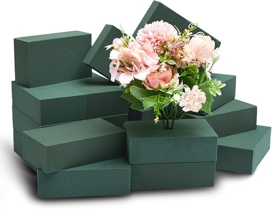 GNRZZT 20 PCS Floral Foam Blocks, 5.5"L x 3.1"W x 1.7"H Green Dry & Wet Flower Foam for Fresh and Artificial Flowers, Plant Foam for Wedding, Birthdays, Pary, Home Decorations