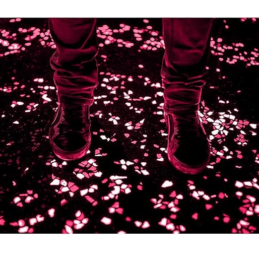 340pcs Glow in the Dark Garden Pebbles, Gardening Luminous Glow Stones Outdoor Decor Glowing Water Fish Tank Gravel (Pink)
