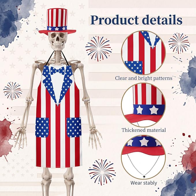 Mepase 12ft Skeleton Costume Accessories Set Oversize Hat and Apron Prop Giant Outdoor Indoor Yard Garden Lawn Decoration