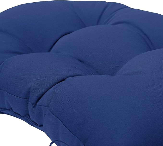 QILLOWAY Outdoor High Back Chair Cushion for Adirondack, All Weather Rocking Chair Cushions Thick Padded Replacement for Patio Furniture Set of 4,Navy