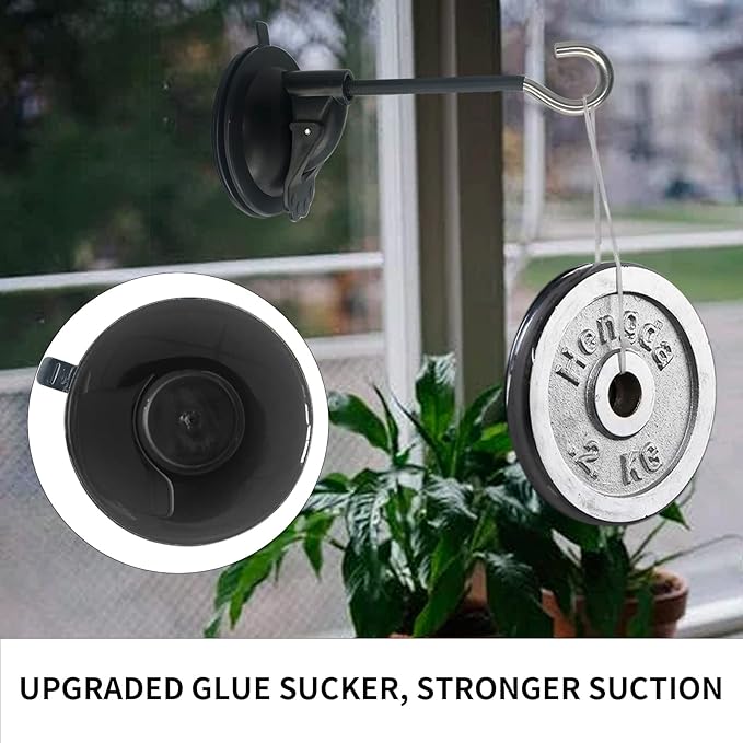 4 Pack Window Suction Cup Bird Feeder Hanger for Bird Feeders and Wind Chimes and Plant, Bird Feeder Hook with Strong Suction Cup, Using the Glue Drop Process- no Feeder and Wind Chimes and Plant