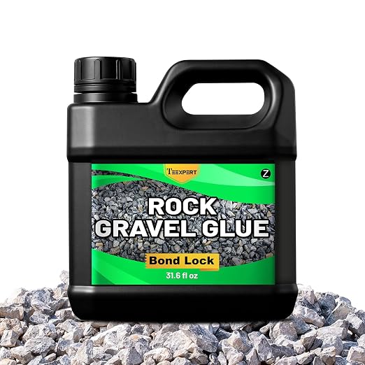 Teexpert Rock Glue for Landscaping, Gravel Glue, Pea Gravel Binder Concentrate 31.6oz, Heavy Duty Outdoor Landscape Stone Adhesive for Slope, Between Pavers, Flower Bed, Fast Dry Safe for Plants Pets