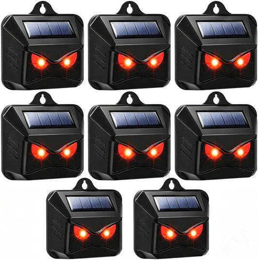 Solar Nocturnal Animal Repeller Outdoor with Red Predator Eyes,8 Pack Auto Activate Night Animal Deterrent Lights for Deer, Raccoons, Coyotes,Skunks,Foxes -Protection for Chicken Coop,Yard,Farm