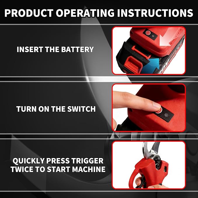Brushless Electric Pruning Shears, Cordless Portable Pruning Shears with 2 x 20V 2.0Ah Batteries & Charger, 30 mm Cutting Capacity, SK5 Steel Blades, for Garden Fruit Tree Trimming