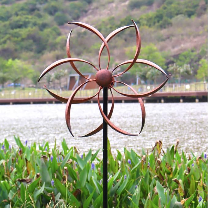 Wind Spinner Outdoor Metal Wind Sculptures for Yard and Garden | 360 Degrees, 63x13 inches