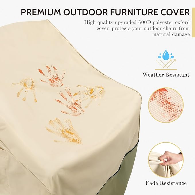 COSFLY Patio Furniture Covers Waterproof,Outdoor Chair Covers Heavy Duty - Fits up to 35W x 38D x31H Inches (1 Pack)