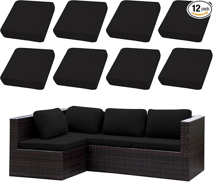 Outdoor Cushion Covers Set,12PCS Patio Furniture Couch Seat Slipcovers, Replacement for Sofa Sectional Chair(Cover，Only)