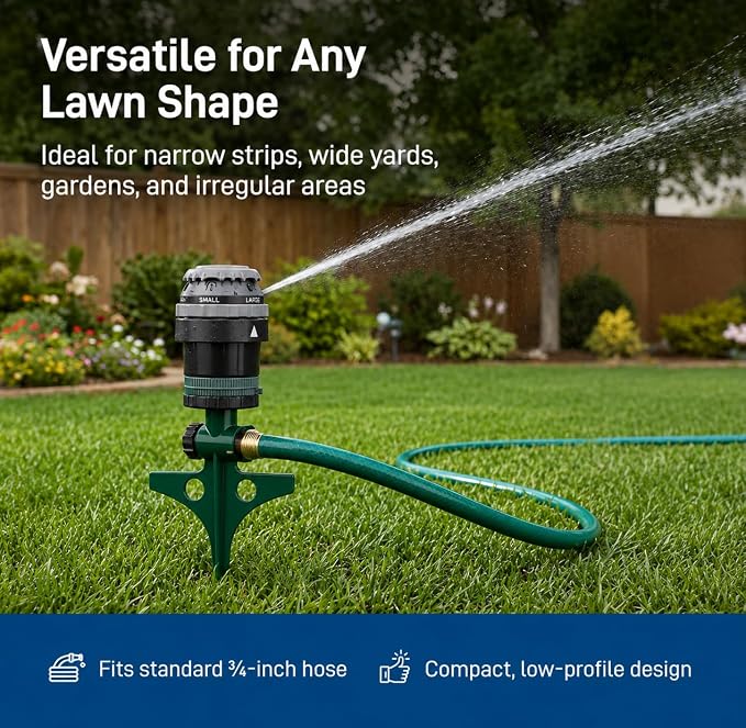 Orbit H2O-6 Gear Drive Sprinkler - Versatile Gear Drive for Efficient Lawn Watering