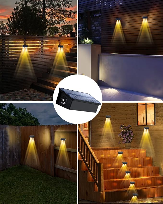 Solar Step Lights (Warm, DownSide-16Pack) | Solar Powered, Outdoor Steps