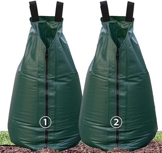 2-Pack 20 Gallon Tree Watering Bag, Slow Release Watering Bag for Trees, Portable Tree Drip Irrigation Bag, Water Saving System for for Young New Trees in Summer (2, 20 Gallon)