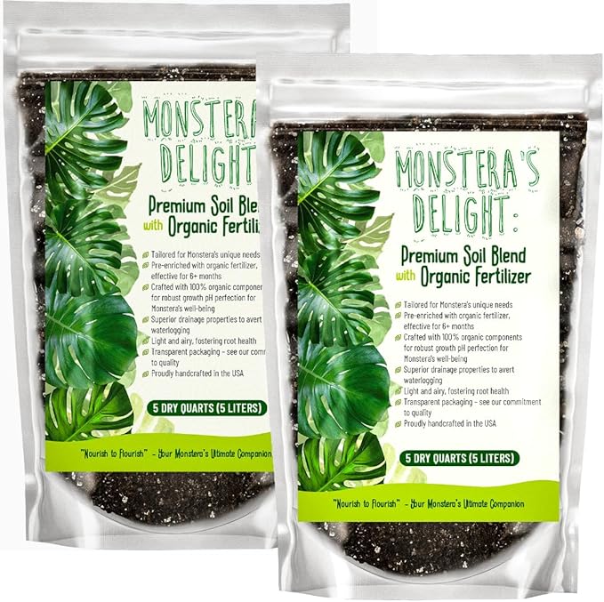 GARDENWISE Monstera Potting Soil Mix – Organic, Fast-Draining, Chunky Soil with Coconut Coir & New Zealand Bark for Indoor Plants – Premium Fertilizer for Monstera Deliciosa, Albo & More (10 quarts)