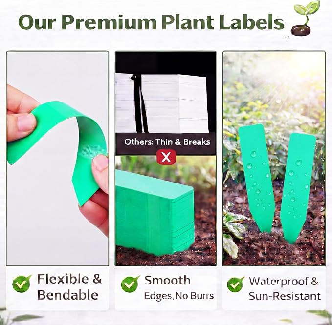 1000 Pcs 6 Inch Plastic Plant Labels Waterproof Garden Plant Tags Markers for Seedlings Greenhouse Accessories Outdoor Indoor Pot Garden Stake Essentials(Multicolored)