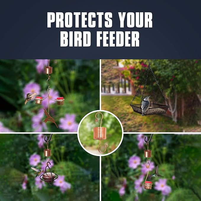 Monarch Abode Hanging Ant Moat for Hummingbird Feeders – Pure Copper Handcrafted Hanging Ant Guard, Humming Bird Feeder Accessory, Decorative Hummingbird Feeder for Outdoors Garden Patio Deck