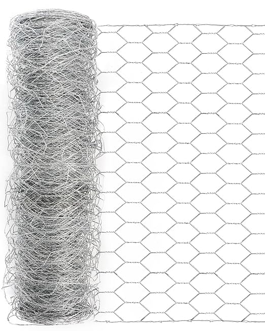 Garden Poultry Chicken Wire Netting - 24 '' × 25 ' Garden Fence Animal Barrier, Chicken Wire for Crafts, 1 inch Mesh Poultry Netting Fence, Pet/Rabbit/Chicken Wire Fencing