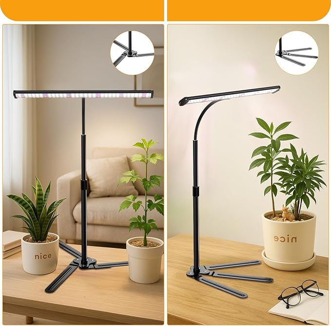 GYTF Super-Bright Plant Grow Light, 6000K 108LEDs Full Spectrum Plant Lamp with Timer 4/8/12Hrs & Height Extendable for Home Office Desktop Indoor Plants, 12V 3A High Power Output for Faster Growth