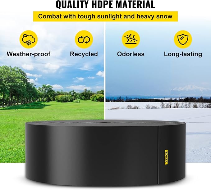 VEVOR Landscape Edging, 10 inch Depth 150 ft Total Length, Recycled HDPE Coiled Terrace Board, Flexible Bender Border for Landscaping, Lawn, Garden, Yard, Against Invading Weeds, Black