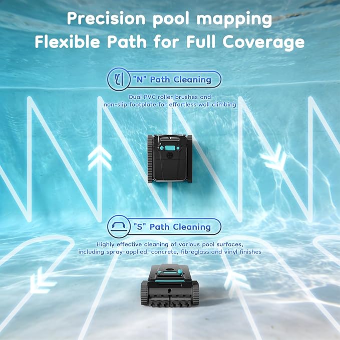 Obito H2 Cordless Robotic Pool Vacuum Cleaner, Dual Filtration, Wall Climbing & Waterline Cleaning, Smart Navigation, Lightweight Automatic Pool Cleaner for Pools up to 2,775 Sq.ft