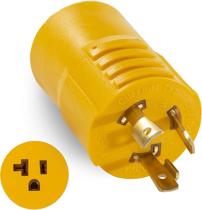 30 Amp Shore Power Adapter - NEMA L5-30P to 5-15R/5-20R Twist Lock Plug RV & Marine Generator Connector, 110V/120V Household Outlet Converter with 3-Prong Locking Safe and Reliable Power Supply
