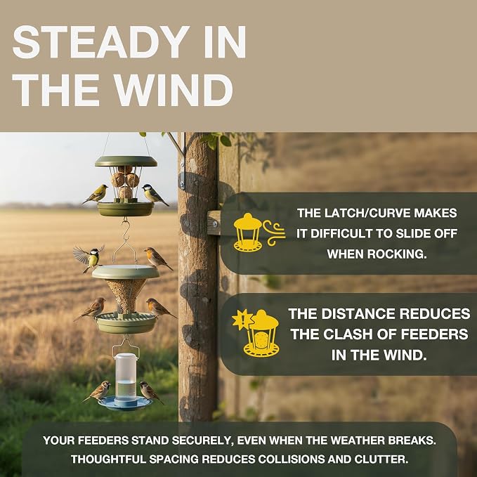 SWISSINNO Duplex Connector – Vertical Link for Hanging Bird Feeders – Space-Saving Garden Accessory in Durable Steainles Steel Compatible with Lucerne & Davos Smart Birds