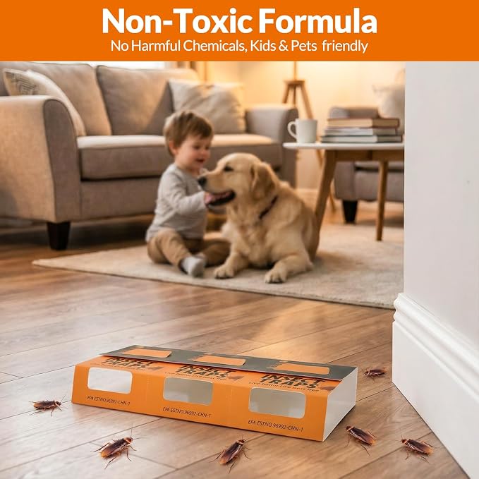 20 Pack Roach Traps, Cockroach Traps Indoor Home, Glue Roach Traps,Indoor Roach Trap, Garage & Shed, Pest Control for Home,Child & Pets Safe