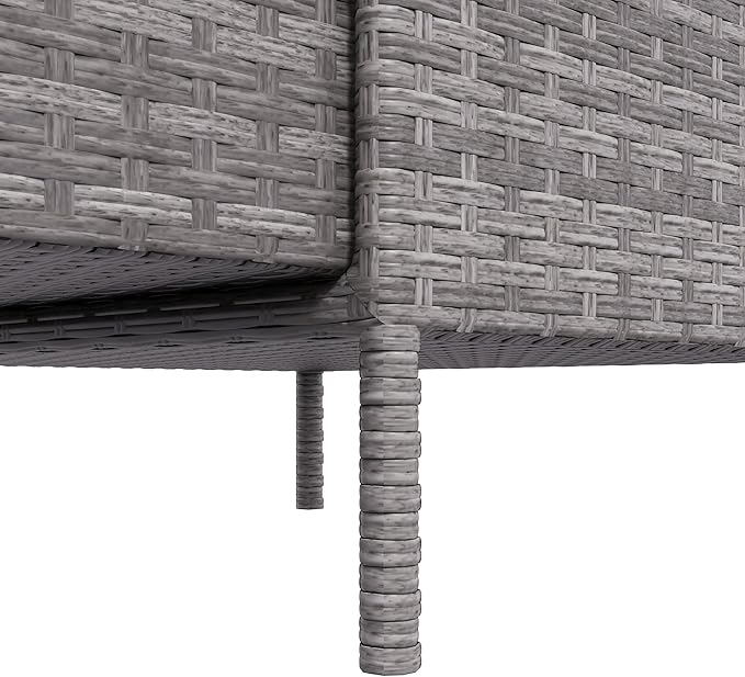 Outsunny Outdoor Towel Cabinet, PE Rattan Pool Storage Organizer, Freestanding Outdoor Towel Rack for Pool with 3 Drawers and Weather Safe Material, Gray