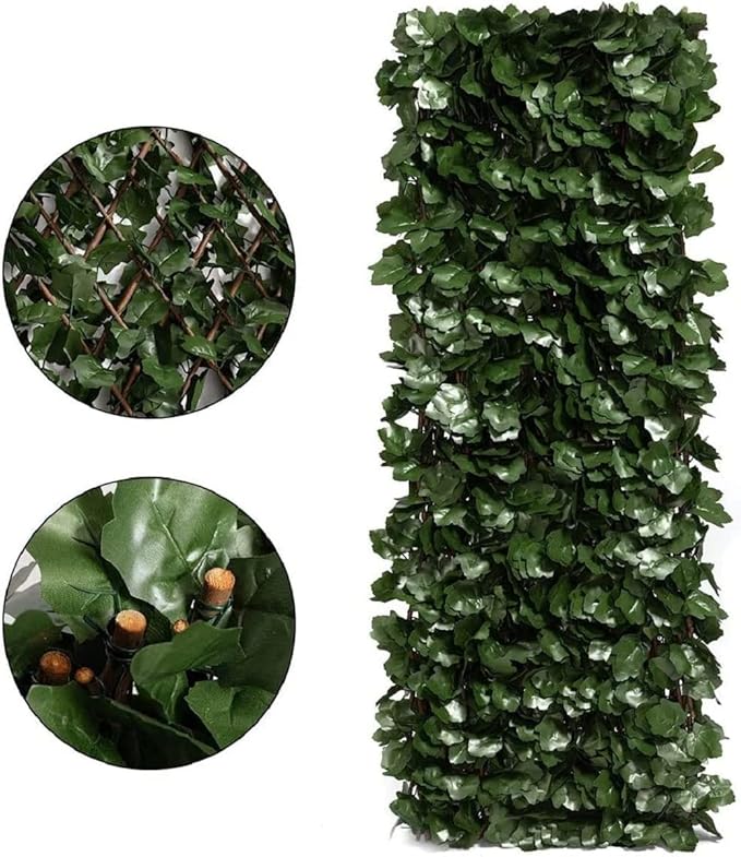 DOEWORKS Expandable Fence Privacy Screen for Balcony Patio Outdoor(Double Sides Leaves), 1PC Faux Ivy Fencing Panel for Backdrop Garden Backyard Home Decorations