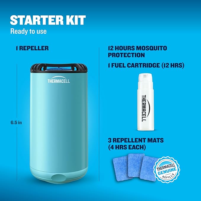 Thermacell Mosquito Repeller Patio Shield; Includes 12-Hour Refill; 15 Foot Zone of Protection; Highly Effective Mosquito Repellent for Patio; Bug Spray Alternative; Scent Free