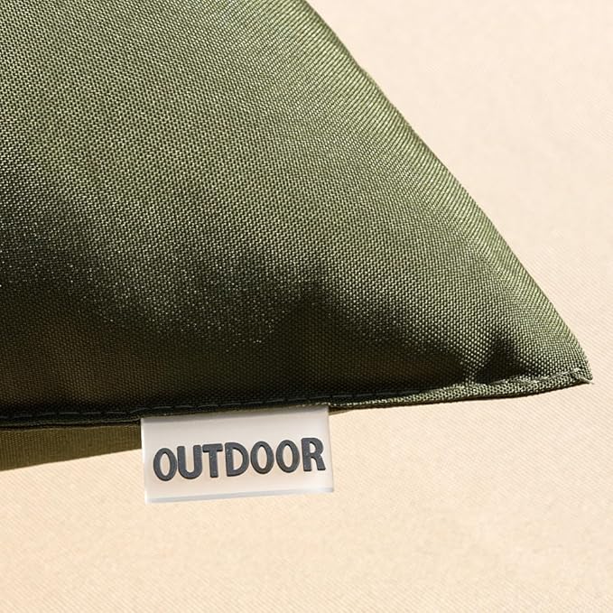 MIULEE Pack of 2 Decorative Outdoor Waterproof Pillow Covers Square Garden Cushion Sham Throw Pillowcase Shell for Spring Patio Tent Couch 16x16 Inch Olive