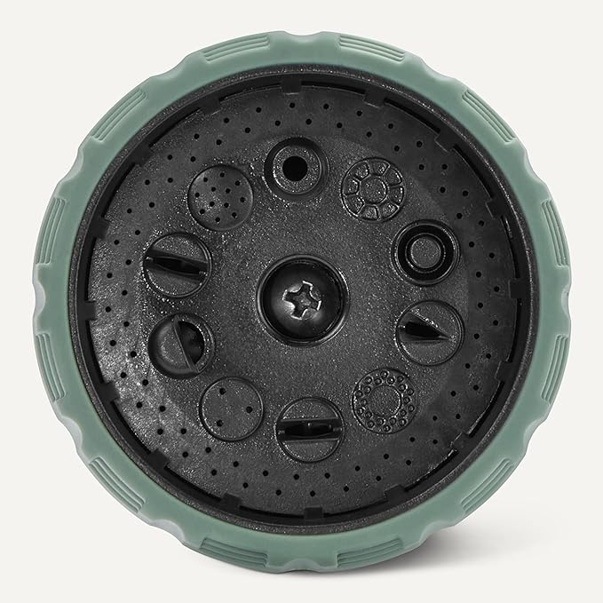 Amazon Basics 10 Spray Patterns Garden Hose Nozzle with Rotating Head, Black