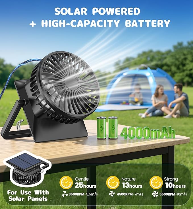 Baby Beach Tent Solar Cooling Fan, Anti-UV Toddler Beach Tent Sun Shelter Portable Travel Fan Beach Shade Tent, Baby Play Tent Built-in Ceiling Fan Sun Shelters Toddler Beach Essentials