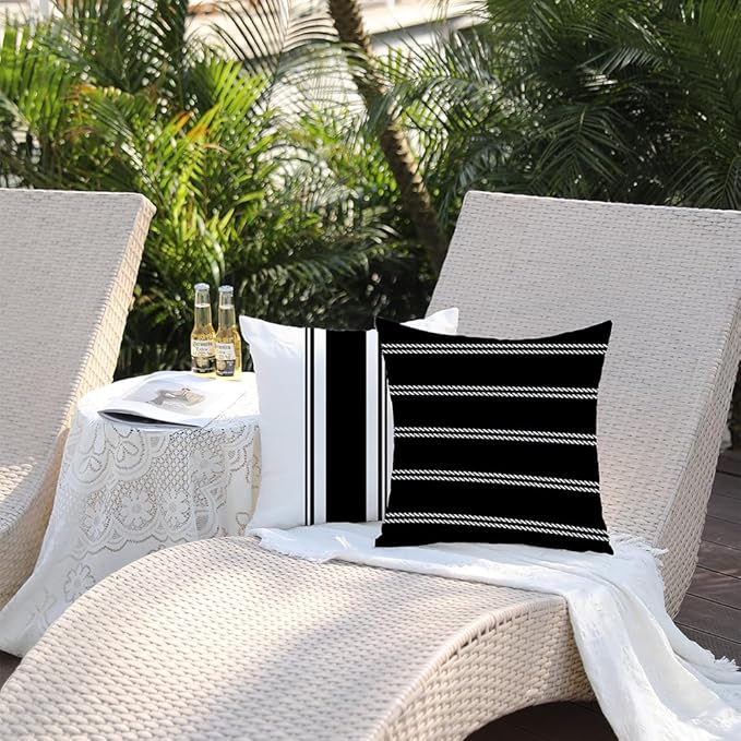 DFXSZ Outdoor Pillow Covers 20x20 Inch Set of 4 Waterproof Modern Geometry Throw Pillows Outdoor Summer Waterproof Decor for Patio Funiture Garden Polyester Cushion Covers 013A