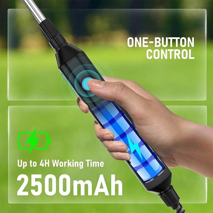 VASG 2 Gallon Battery Powered Garden Sprayer, Powerful Electric Pump Sprayer, Weed Sprayer with USB Rechargeable Handle, 5 Mist Nozzles, Retractable Wand, Adjustable Strap for Lawn, Garden, Yard