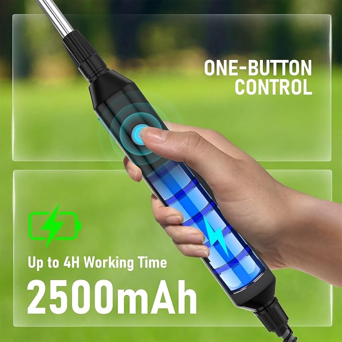 2 Gallon Battery Powered Weed & Garden Sprayer, Electric Pump Sprayer with USB Handle, 5 Mist Nozzles, Retractable Wand, Adjustable Strap – Green Blue
