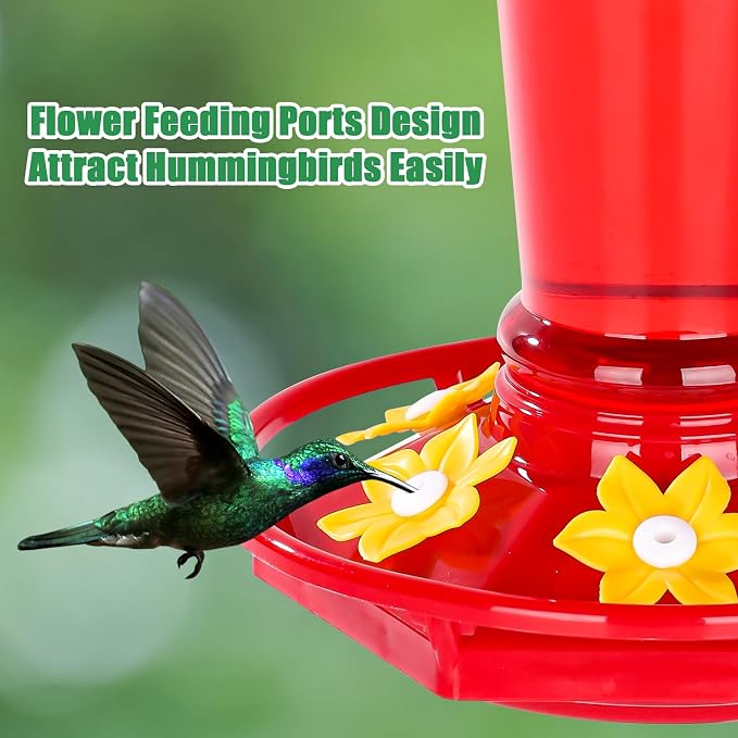 Fchstaer Hummingbird Feeders with Umbrella Bundle Glass Hummingbird Feeders
